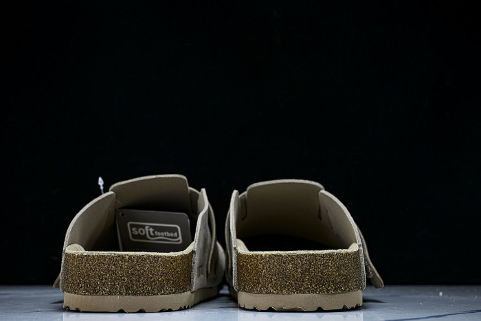 CORK SOFT SOLED ONE PIECE HALF DRAG CASUAL SHOES BROWN/LIGHT BROWN