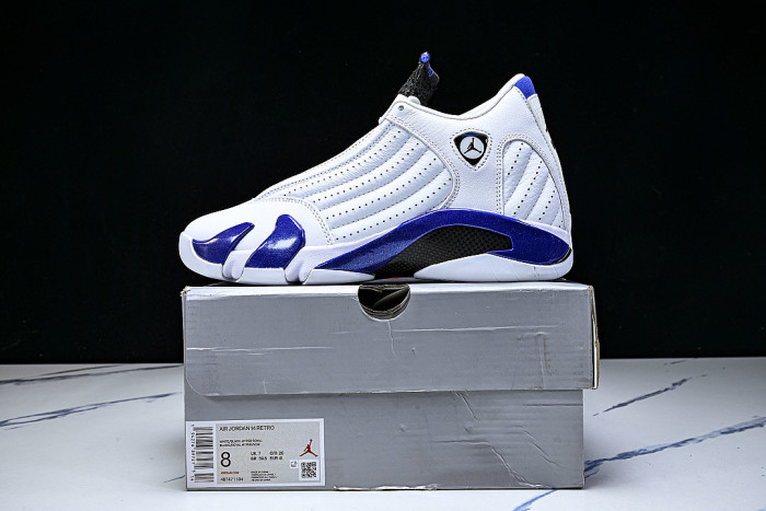 487471-104 AIR JORDAN 14 RETRO AJ14 NAVY BLUE/ MIDNIGHT BLUE/WHITE