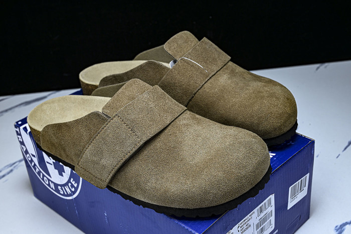 CORK SOFT SOLED ONE PIECE HALF DRAG CASUAL SHOES COFFEE/CHOCOLATE