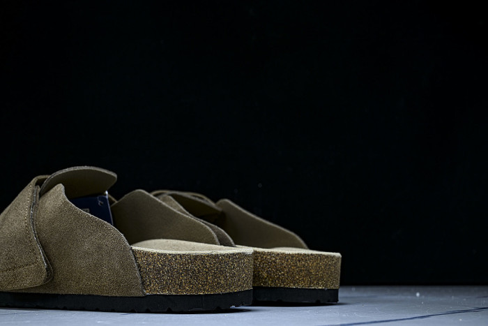 CORK SOFT SOLED ONE PIECE HALF DRAG CASUAL SHOES COFFEE/CHOCOLATE