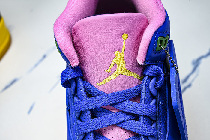 IV4871-400 AIR JORDAN 3 OG AJ3 REPLICA BASKETBALL SHOES KLEIN BLUE/PINK/YELLOW