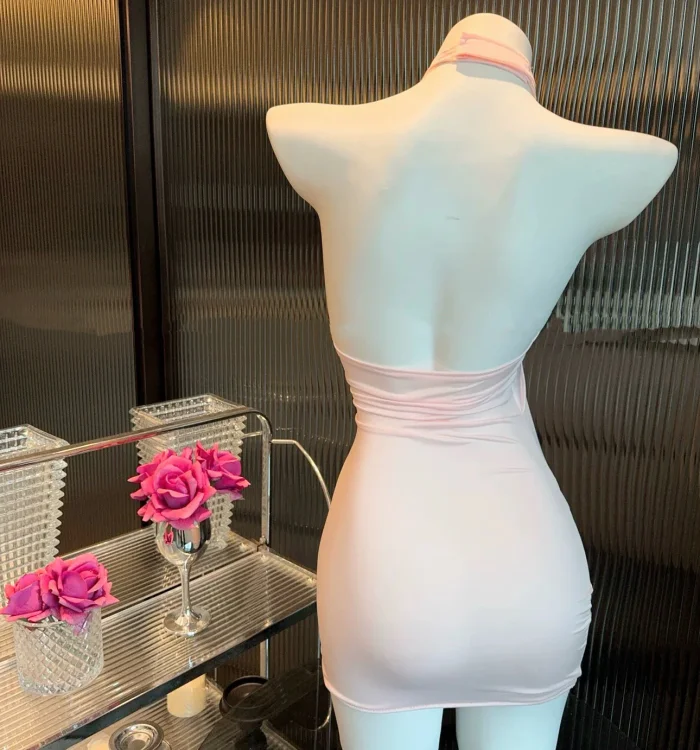 Pink halter dress
