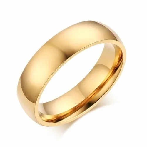 Couple's wedding ring inlaid with gold