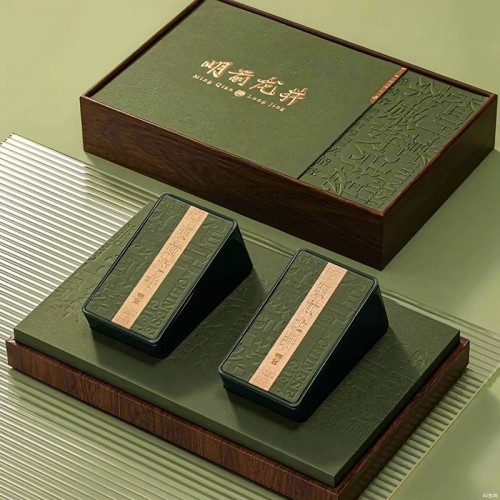 Longjing Tea New Tea Longjing Green Tea Mingqian Bean Tea Mid Autumn Festival Gift Box for Elders 250g