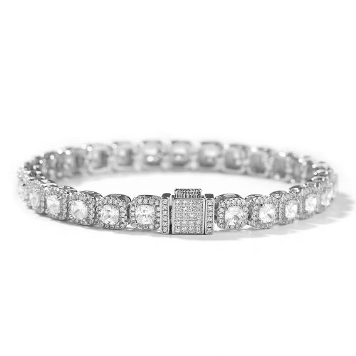7MM full diamond zircon super flash rock sugar bracelet
