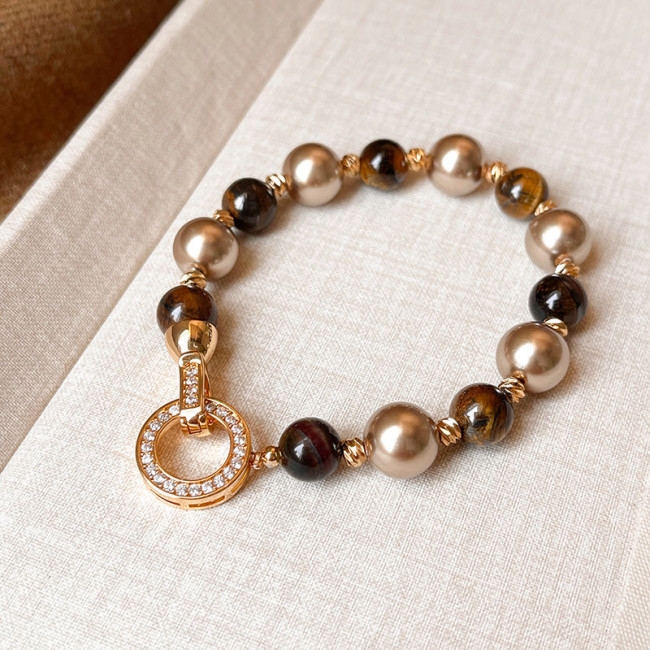 Light luxury Mirad mixed color pearl bracelet for women