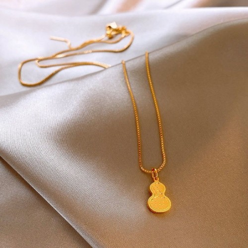 New Chinese style golden crushed ice gourd necklace