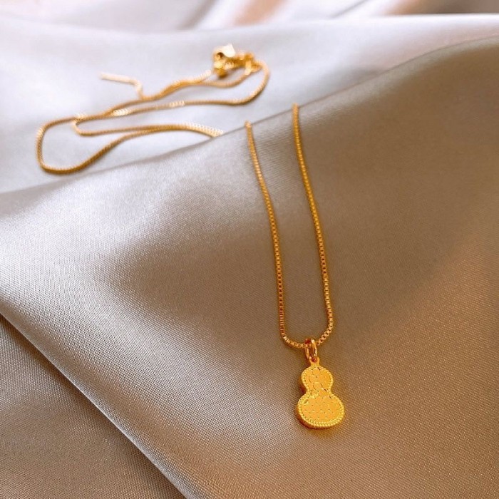 New Chinese style golden crushed ice gourd necklace
