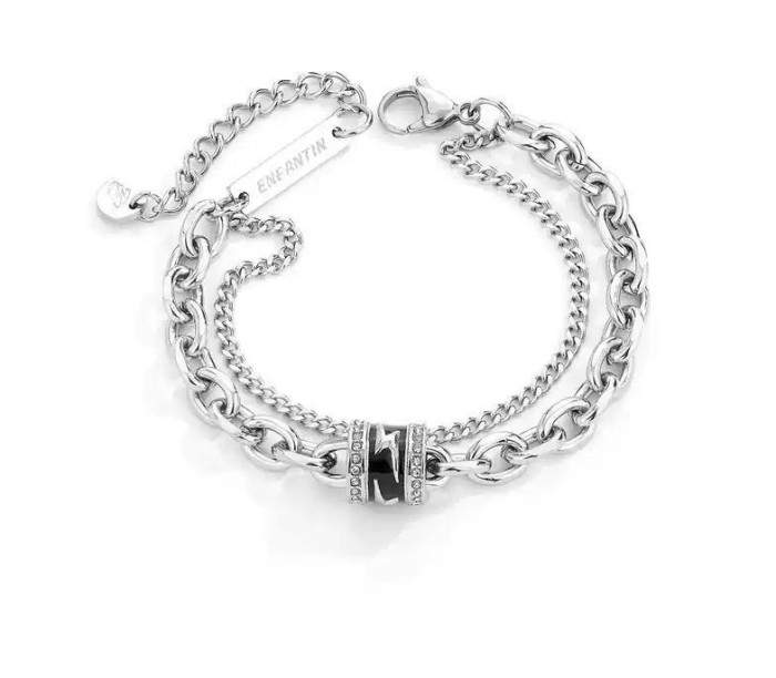 Lightning Little Waist Titanium Steel men's and women's bracelet 2025 New style double-layer layering