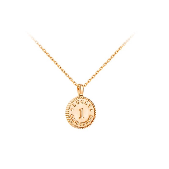 Lucky 1-penny necklace for women, a light luxury necklace, a birthday gift for the Qixi Festival