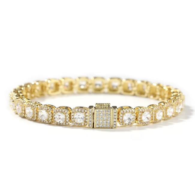 7MM full diamond zircon super flash rock sugar bracelet