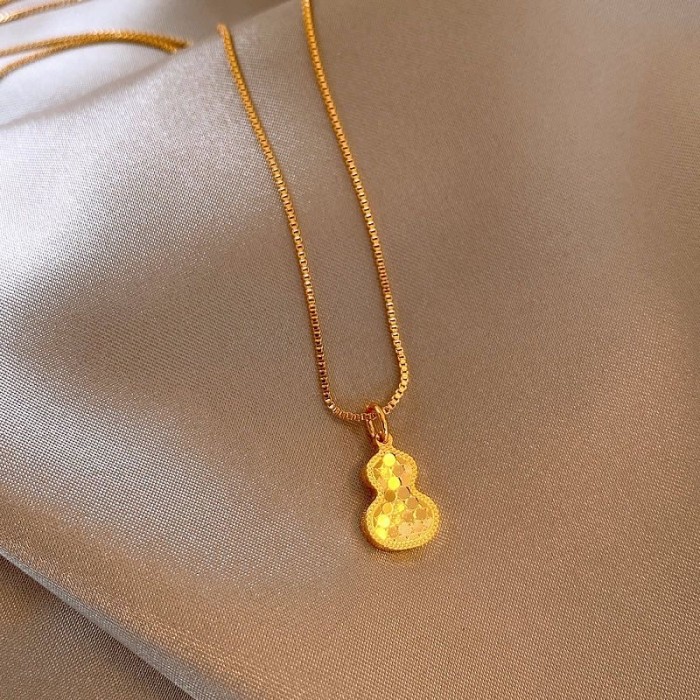 New Chinese style golden crushed ice gourd necklace