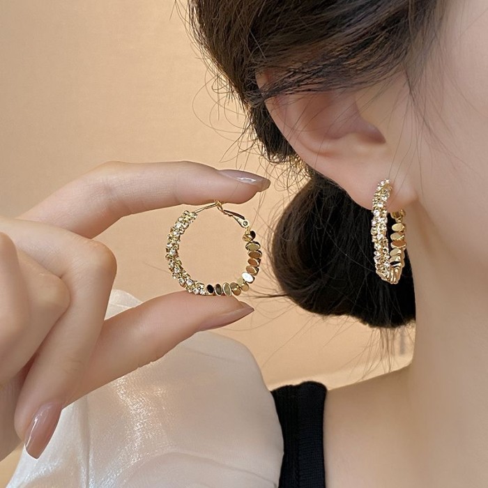Broken Silver Unique Circle Earrings Female