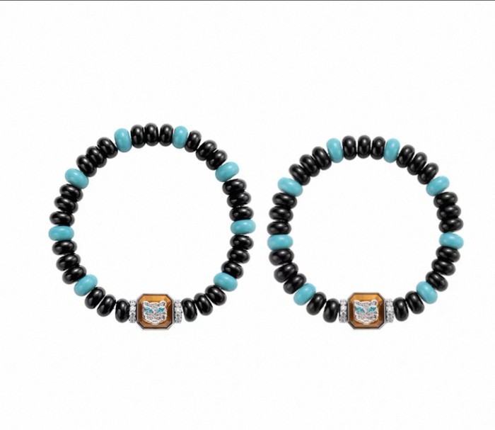 Couple's obsidian blue bracelet for a lucky Qixi Festival gift