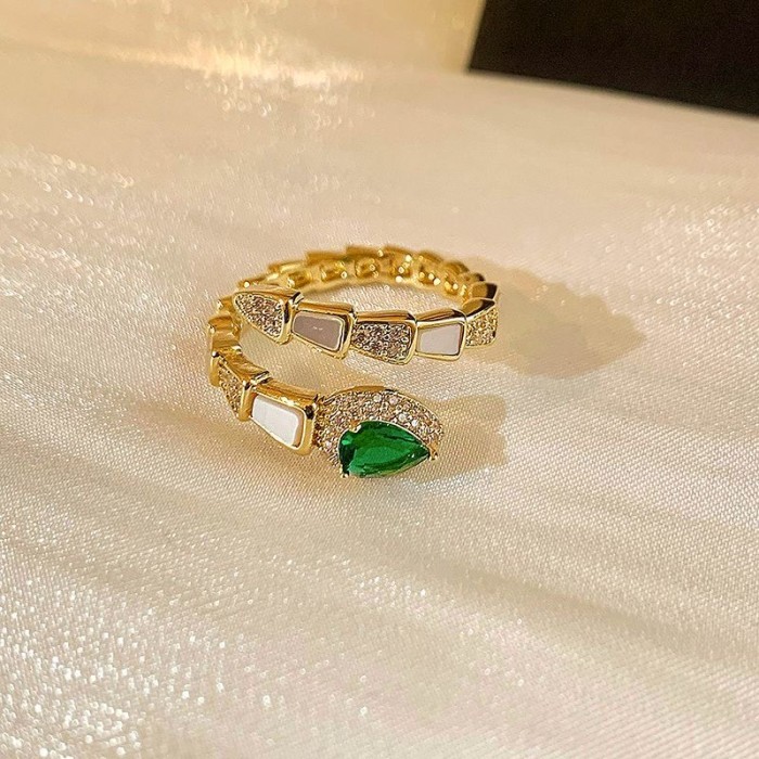 Zircon Spirit Snake Ring for Women, with a sophisticated and unique snake like index finger opening