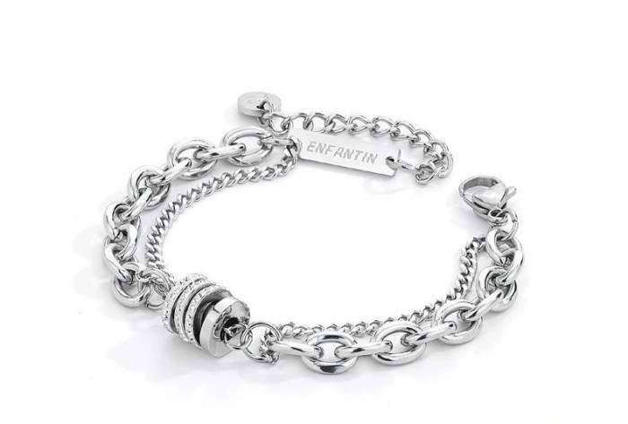 Lightning Little Waist Titanium Steel men's and women's bracelet 2025 New style double-layer layering