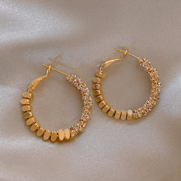 Broken Silver Unique Circle Earrings Female