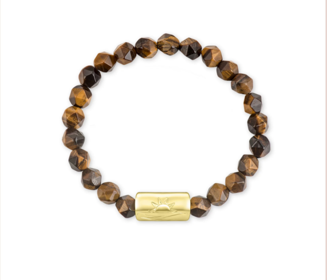 Sunset Tiger's Eye Stone bracelet with lucky beads, an original Chinese design. Tiger's eye stone as a gift for couples 2