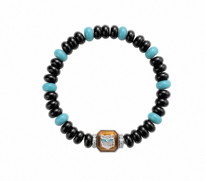 Couple's obsidian blue bracelet for a lucky Qixi Festival gift