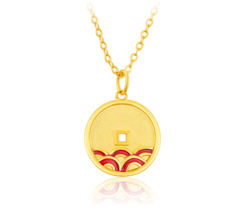 Snake Year Auspicious Cloud Gold Coin Necklace for Women, s925 silver