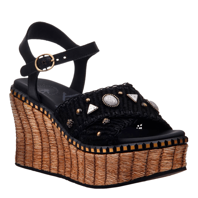 CAHOOT in BLACK Wedge Sandals
