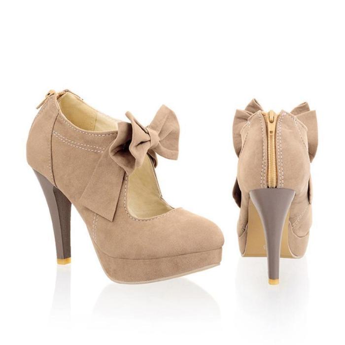 Bow-Knot Hollow High Heels Ladies Shoes