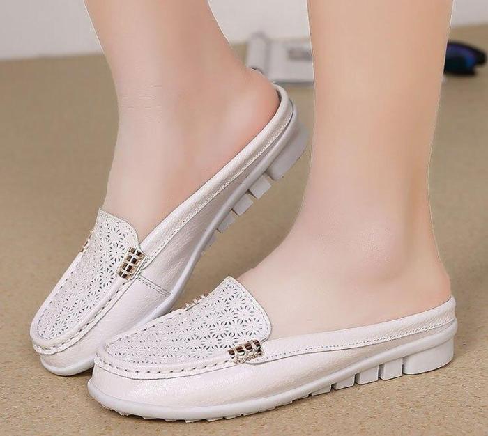 PU leather flat shoes woman 2020 spring summer soft non-slip casual women shoes fashion Breathing hole home slips ladies shoes