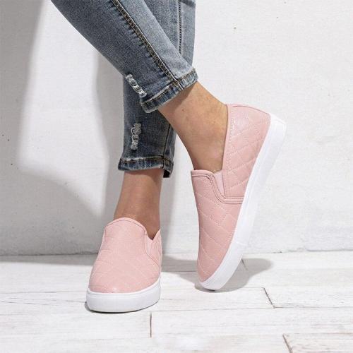 Women Spring Slip On Flat Shoes Ladies PU Leather Casual Shoes Female Canvas Lightweight Fashion Platform Woman Sneakers
