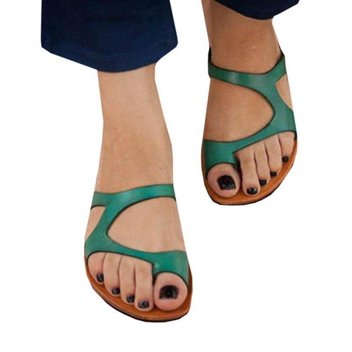 Women Leather Slippers Casual  Flip Flops Shoes