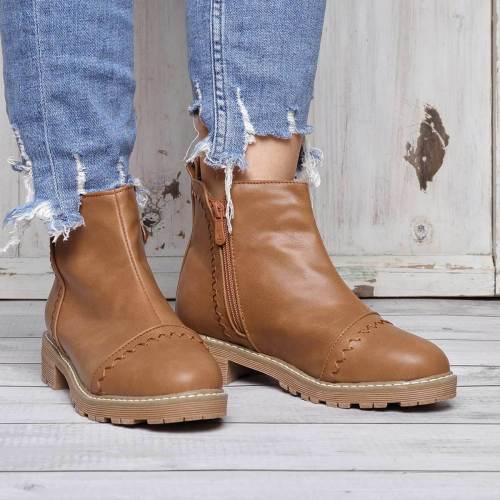 Women Ankle Boots Casual Chic Zipper Boots