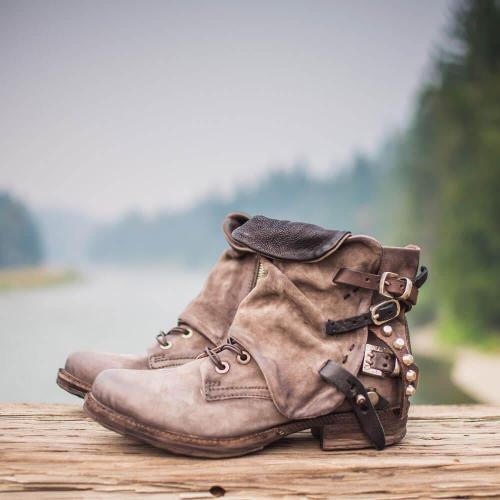 Brown Flat Heel  Spring/fall Boots