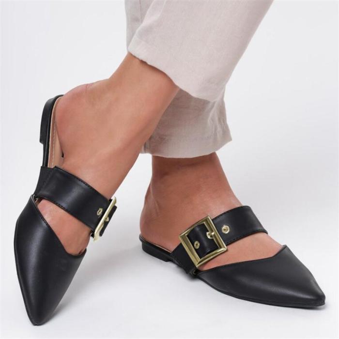 Fashion Pointed Flat Mules Shoes