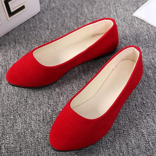 Plus Size Women Flats Shoes 2019 Loafers Flock Slip On Boat Shoes Female Round Toe Casual Flat Shoes Women Zapatos Mujer