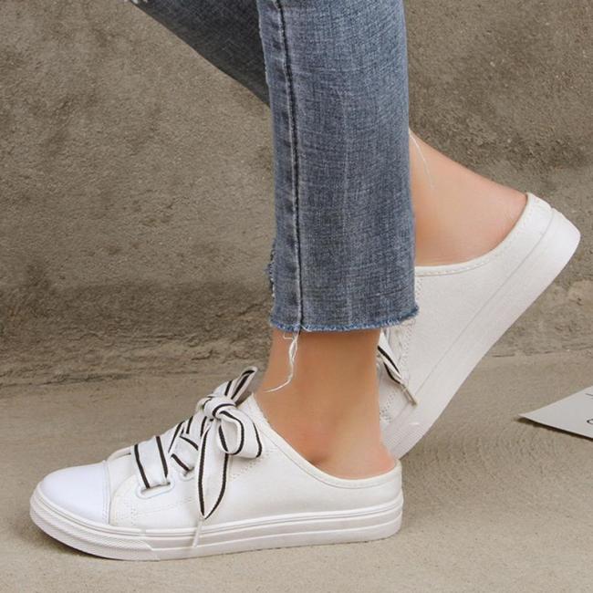 Casual Canvas Flats Lace-up Slip-On Shoes