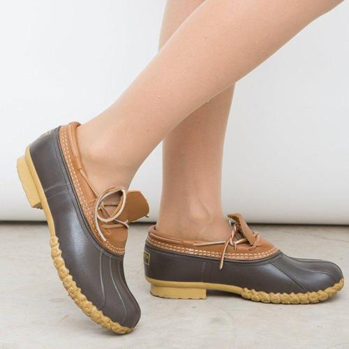 Womens Low Heel Lace-Up Artificial Leather Loafers All Season Shoes