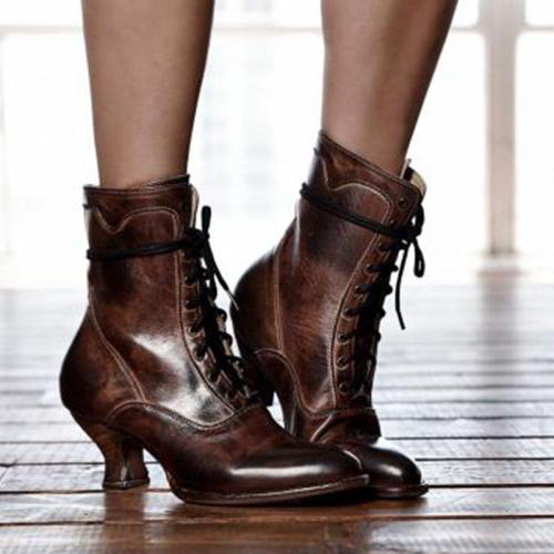 Women's Stiletto Heel Spring/fall Lace-Up Boots