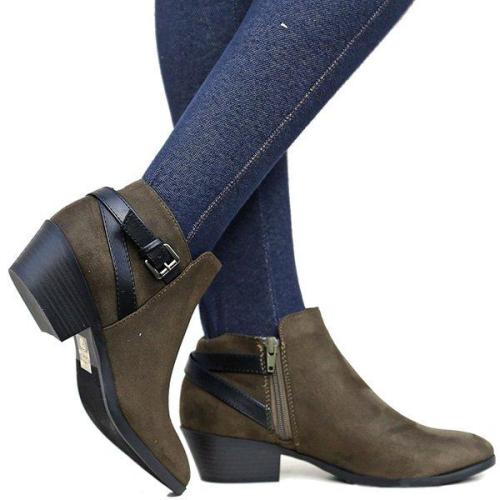 Women Ankle Plus Size Casual Booties Zipper Comfort Shoes