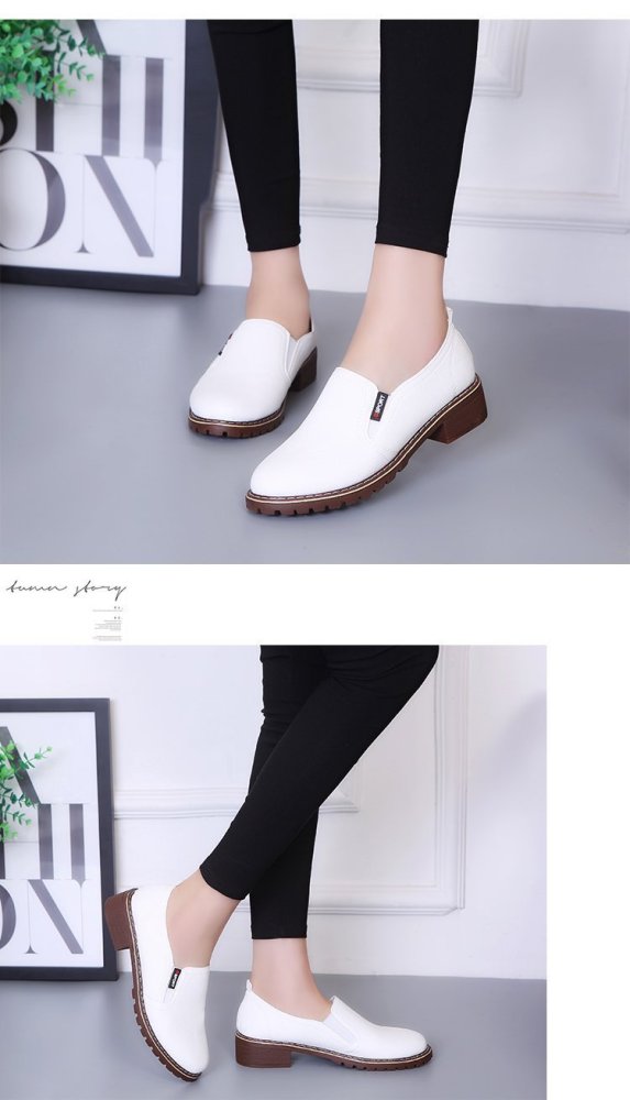 Non Slip Shoes Woman Loafers Solid color Flat Shoes women Breathable Square Heel Ladies Shoes Casual Shoes Sneakers Women