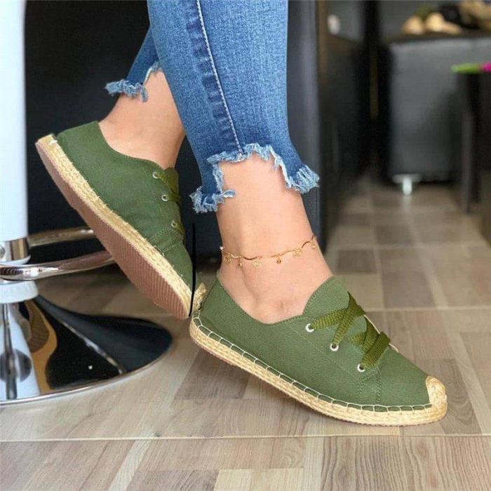 Women Casual Daily Lace Up Flat Sneakers