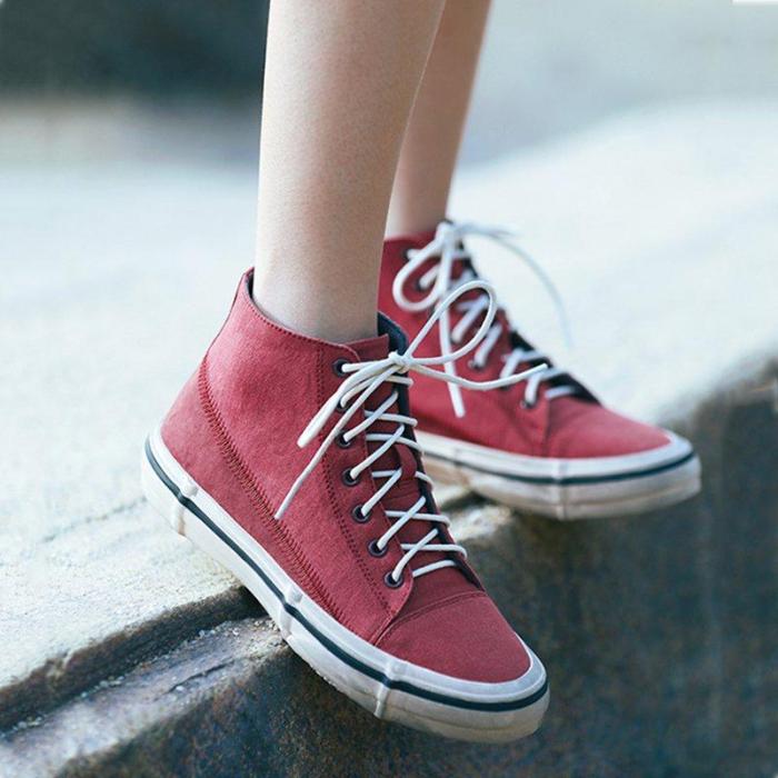Lace-Up Fashion All Season Canvas Hi-Top Sneakers Casual Shoes