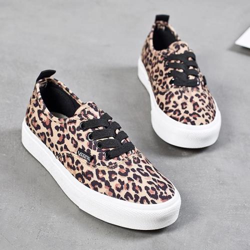 Promotion Spring Autumn New Women Canvas Shoes Leopard  Fashion Sneakers Low-cut Shoes Woman High Quality Classic Skateboarding