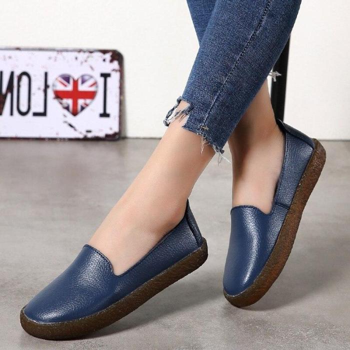 Women Flats Roman Style Women Shoes White Loafers For Women Nurse Casual Flat Shoes Genuine Leather Zapatos Mujer Sneakers Women
