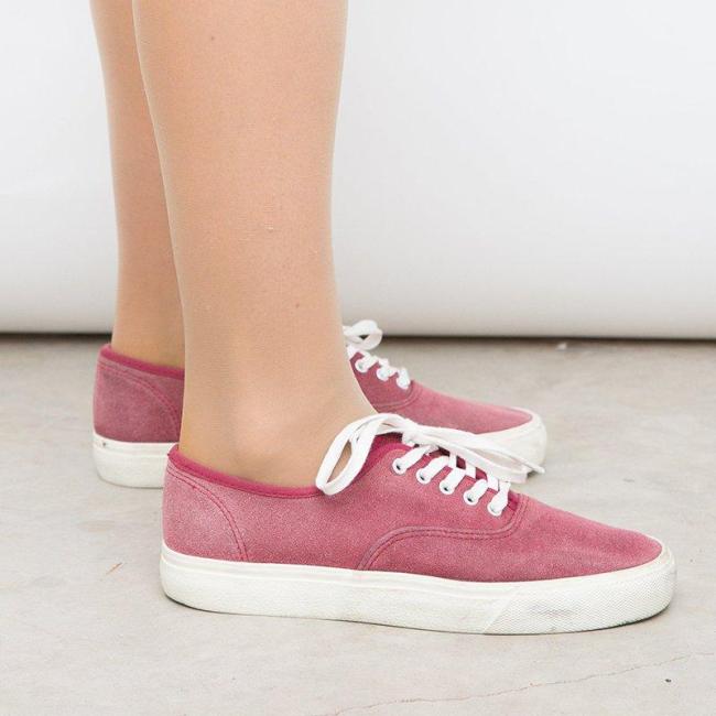 Lace-Up Flat Heel Canvas All Season Casual Sneakers