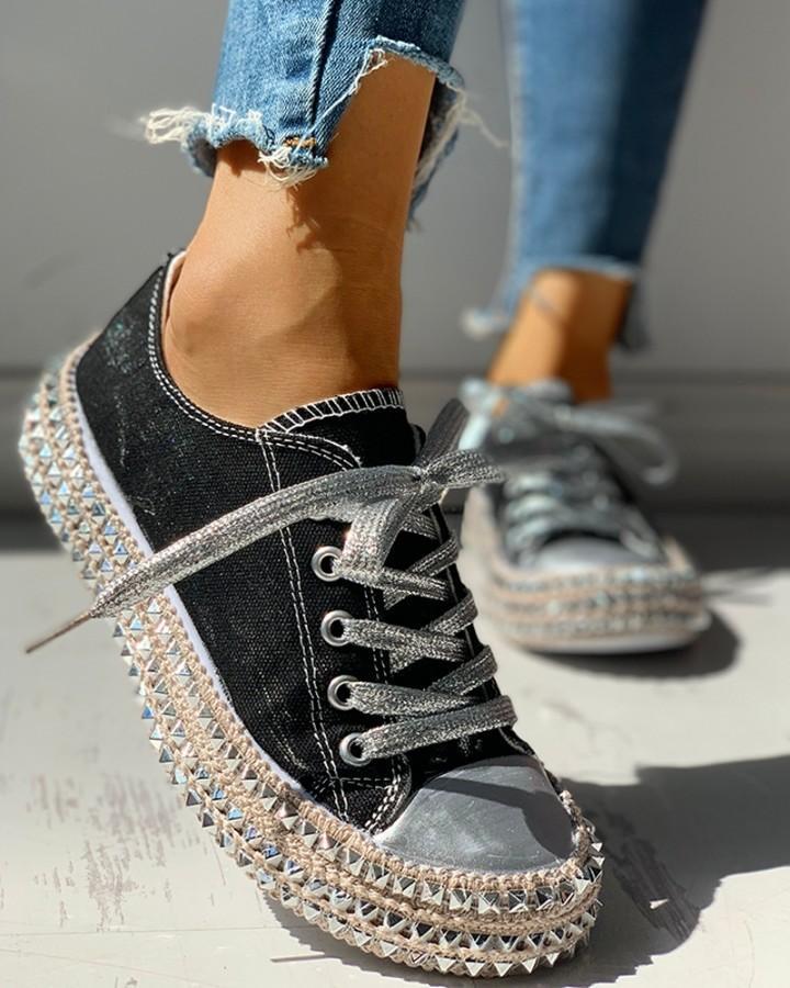 leopard rivet sneakers