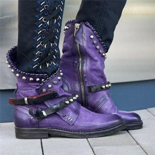 Women  Vintage and Comfortable Boots With Buckle