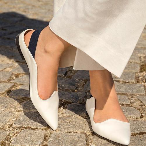 Summer 2021 Women's Pointed-Toe Flat Heel Single Shoes Sandals