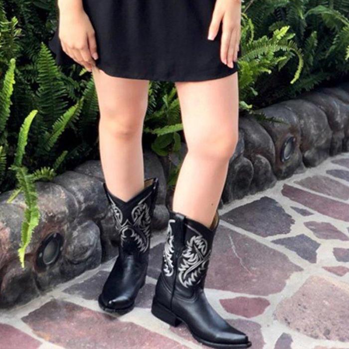 Cowgril Low Heel Boots