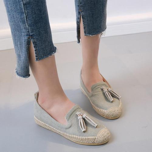 Spring Autumn Women Flats Tassel Breathable New Espadrilles Female Non Slip Comfortable Loafers Shoes Ladies Fashion Footwear