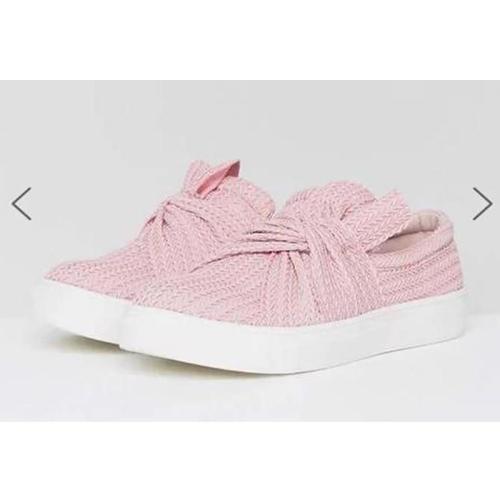 Pink Shoes Women Summer Plus Size 42-43 Air Mesh breathable Loafers sneakers Fashion Butterfly-knot Flat Shoes For Girls