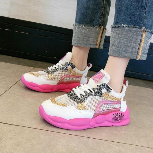 cuteshoeswearWomen Sneakers Mixed Color Lace Up Women Platform Shoes 2019 Fashion Street Style Daddy Shoes Woman
